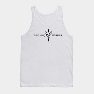 Keqing mains or コクセイメイン (Kokusei main) fan art for who mains Keqing with electro cat sword icon in black english gift set 2 Tank Top